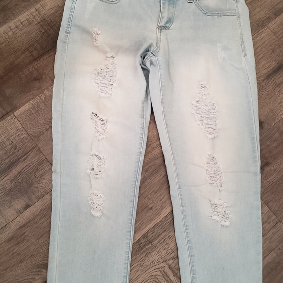 Wax distressed jeans sz 9 - Picture 2 of 4
